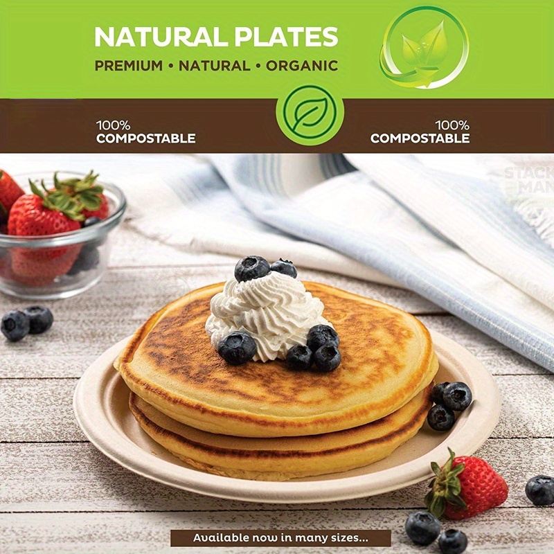 Degradable Sugarcane Pulp Paper Plates Parties Activities Temu Australia