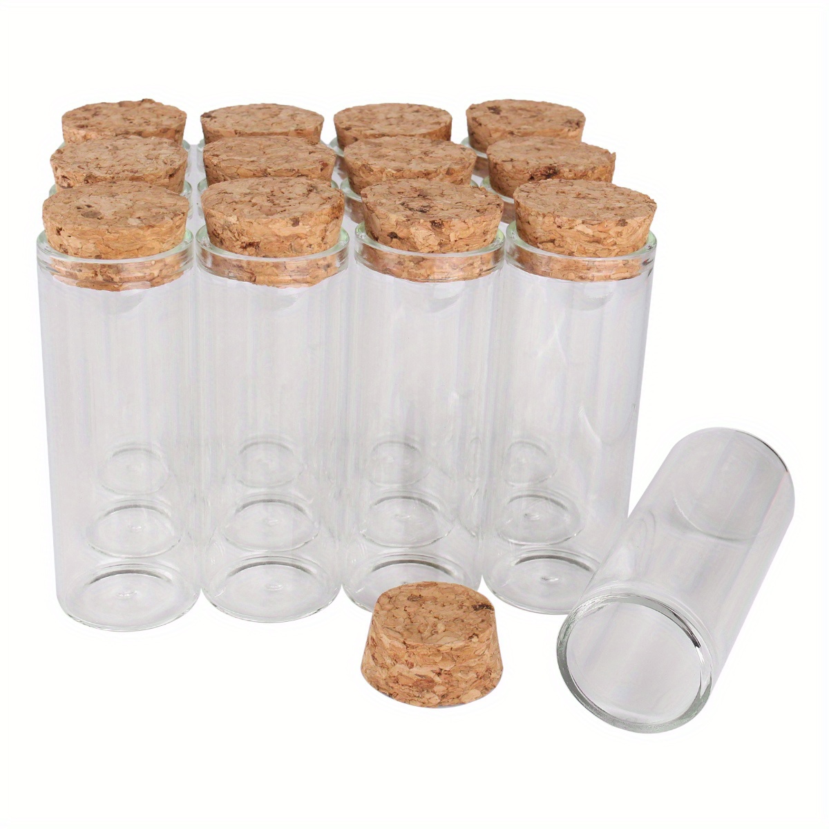 100pcs x 10ml, 15ml, 20ml, 25ml, 30ml, 40ml, 55ml, 60ml Petites bouteilles  en verre vides, Bouteille en verre transparent avec liège -  France