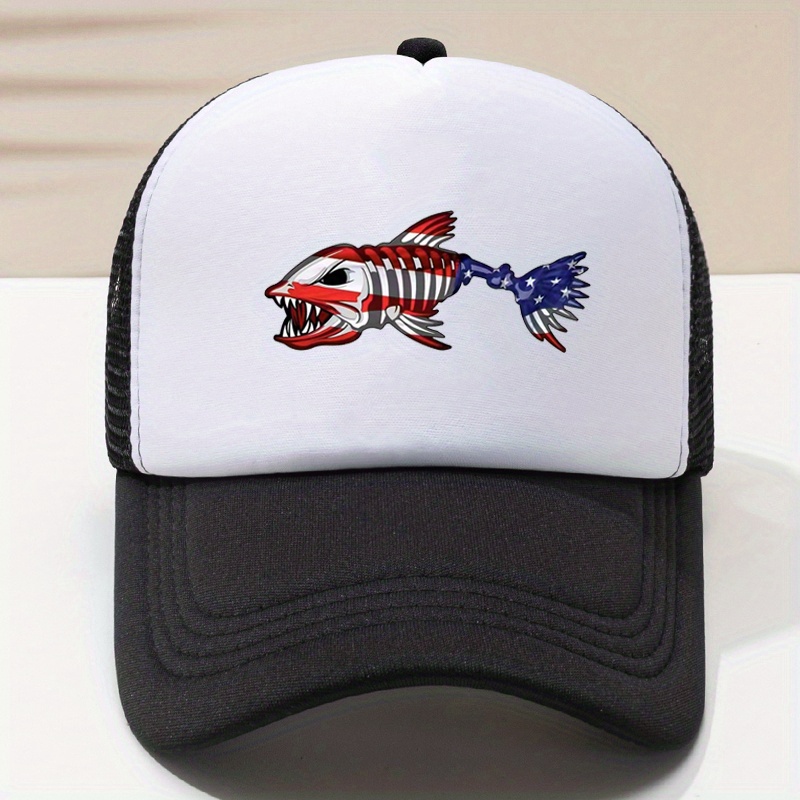 Simple Fish Bone Men's Baseball Cap Women's Snapback Embroidery Dad Hat Man  Kids Trucker gorra Summer