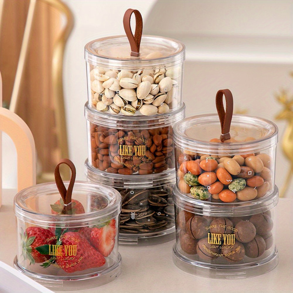 Candy Jar With Lid Plastic Candy Jar Transparent Cookie - Temu