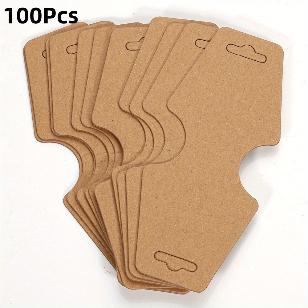 TRYTRYSEE 200 Pieces Brown Color Self-adherent Ring KeyChain Necklace  Bracelet Hairband Body Rings Jewelry Display Cards for Small Business  Jewelry Packaging (Length x Width: 1.6 x 3.9'' Brown) Length x Width: 1.6 x  3