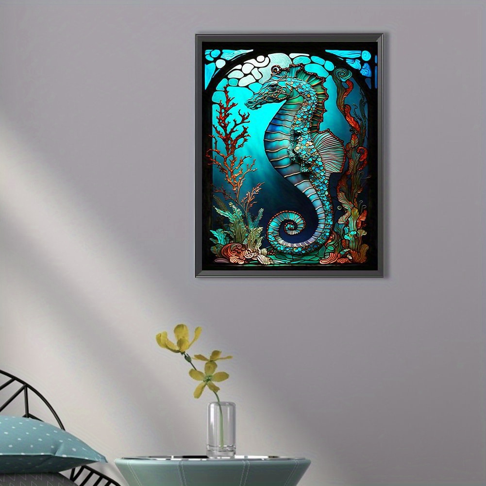 Large Size Without Frame Diy 5d Artificial Diamond Painting Set Crystal  Seahorse Artificial Diamond Painting Art Craft For Wall Decoration - Temu