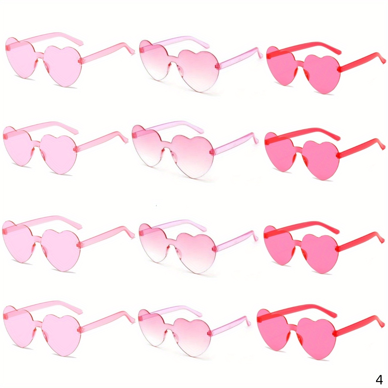 12 Pairs Heart Shaped Candy Sunglasses for Parties