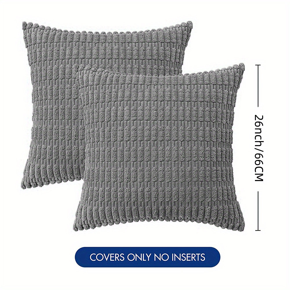 Pack of 2 Soft Corduroy Big Decorative Throw Pillow Covers with