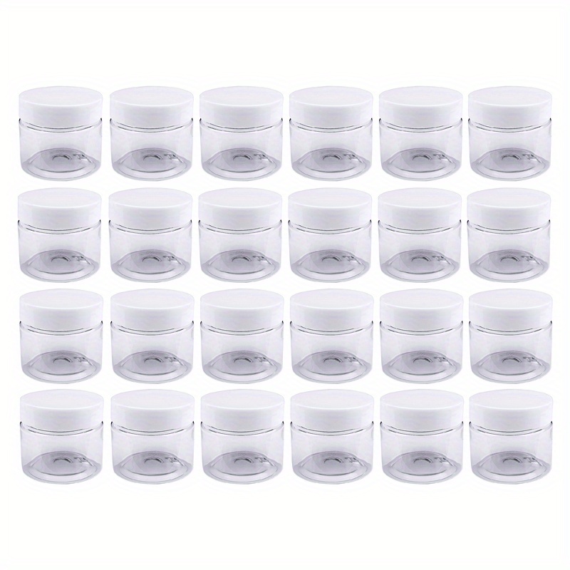 10pcs Clear Plastic Cans with Lids - Wide Mouth Storage Containers for  Beauty Products, Cosmetics, Lotion, Liquid, Crafts, and Food - Black Lid (1  Oun