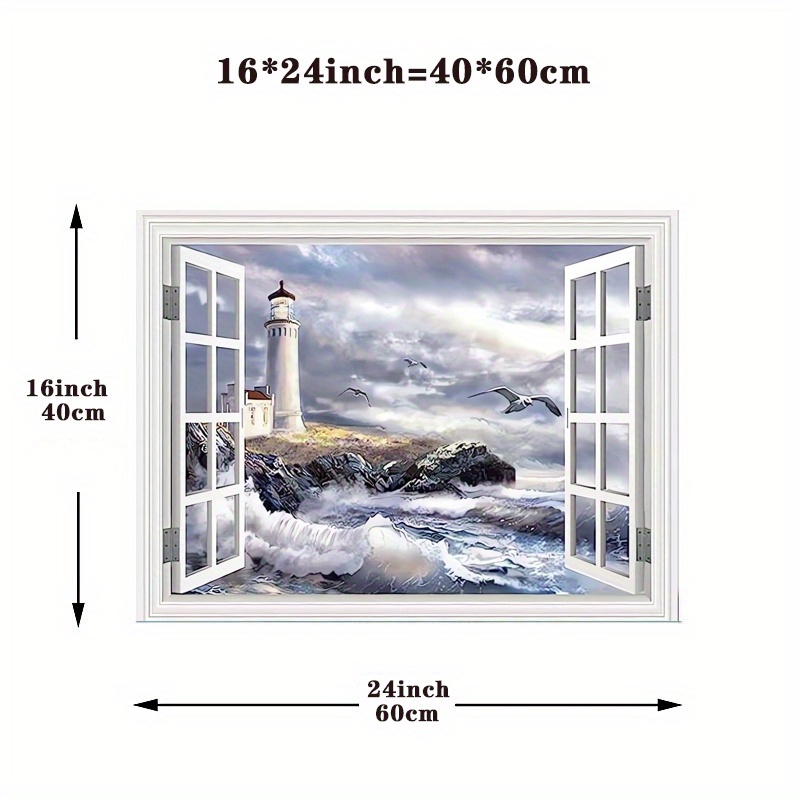 Lighthouse Nautical Pictures Wall Art, Ocean Canvas Wall Decor, Nautical  Painting, Lighthouse Artwork For Bathroom Bedroom Living Room, No Frame  Temu