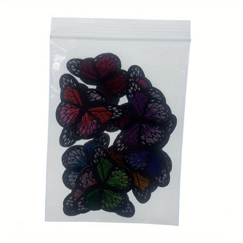 12pcs Multicolor Butterfly Iron on Patches Embroidered Motif