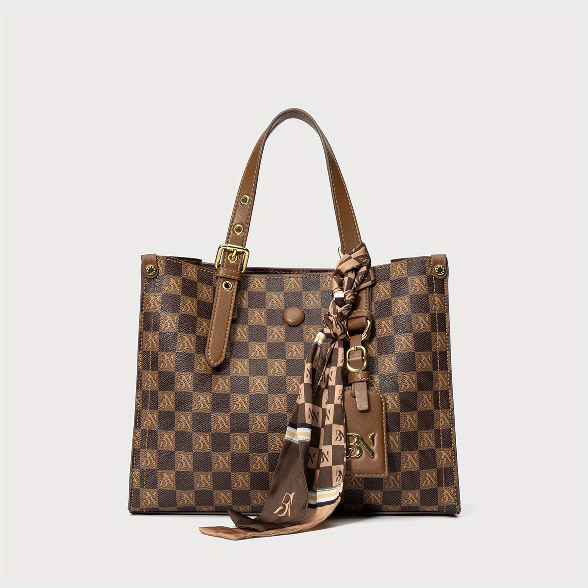 Luxury Plaid Print Tote Bag For Women, Classic Style Shoulder Bag, Large  Capacity Handbag & Satchel Purse