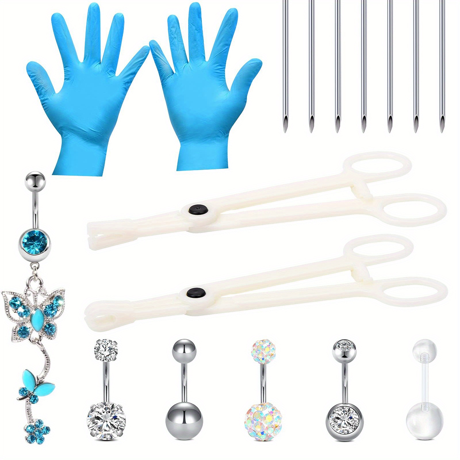 Dropship 21PCS Professional Piercing Kit Stainless 14G 16G Belly