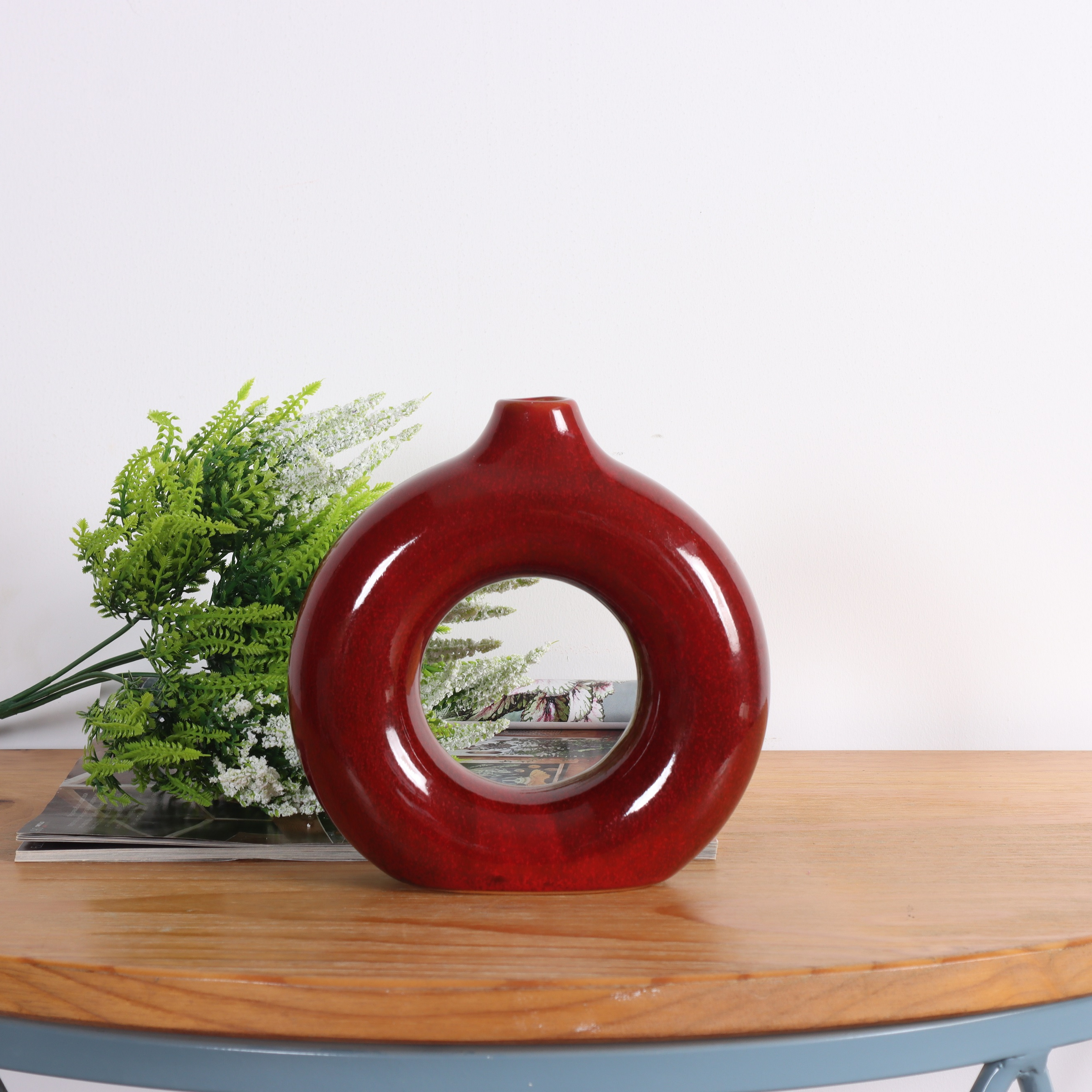 TEMU 1 vaso in ceramica scuro gamma, vaso con premium per decorazioni domestiche, vaso per migliorare l' per oggetti per la casa
