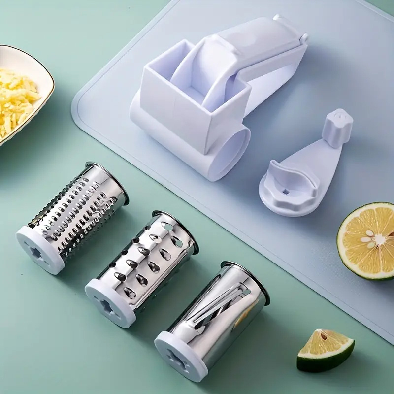 1pc Rotary Cheese Grater Hand-cranked Cheese & Ginger Mill Plastic  Multifunctional Grater Slicer