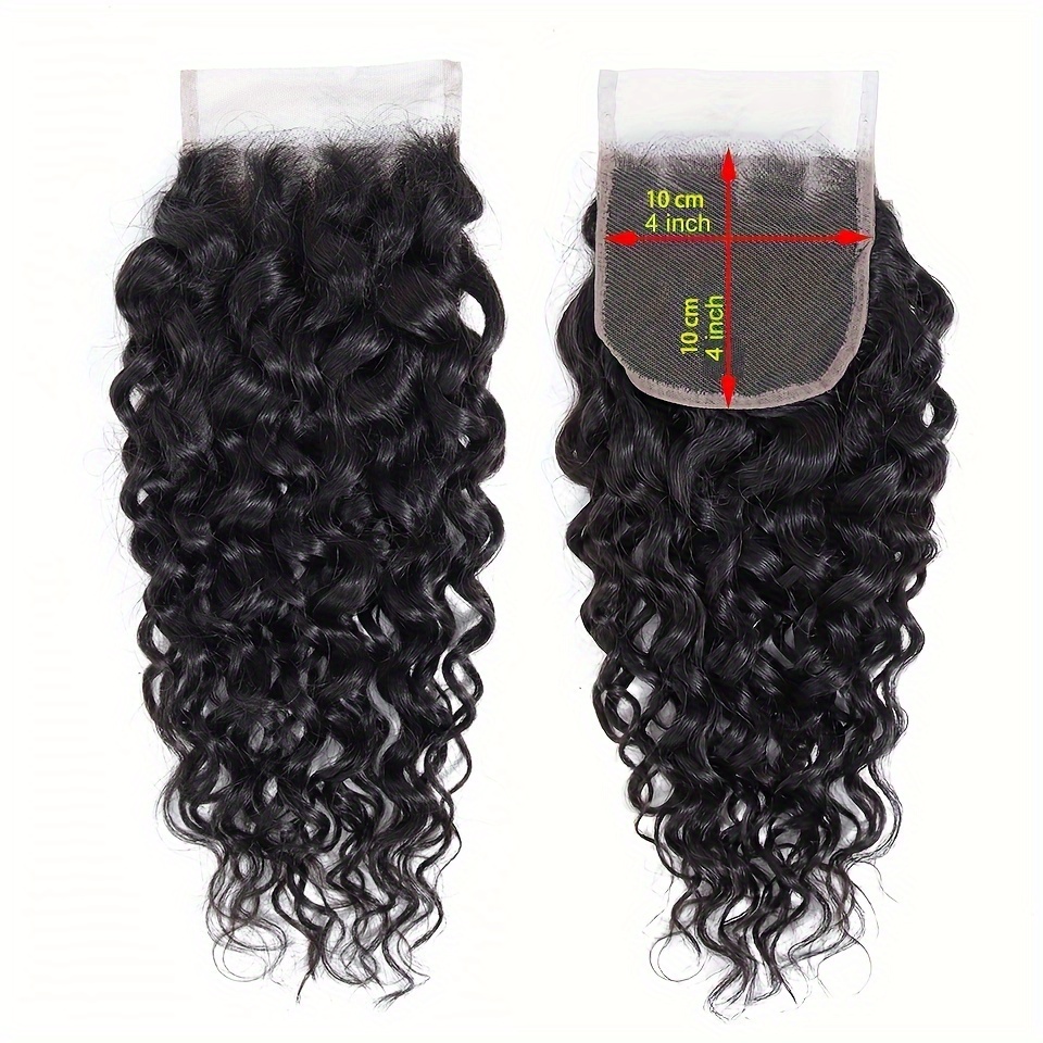 изображение предмета 4x4 кружевная застежка водная | 100% натуральные человеческие волосы с детскими прядями, бразильская кудрявая , бренд: