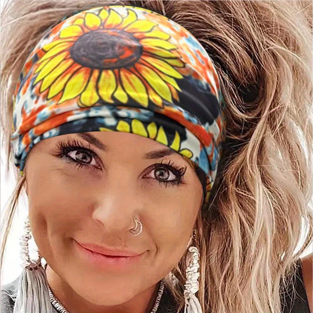 39 Trendy ways to wear a head scarf : The Hippie Head Scarf & Scrunchie Bun