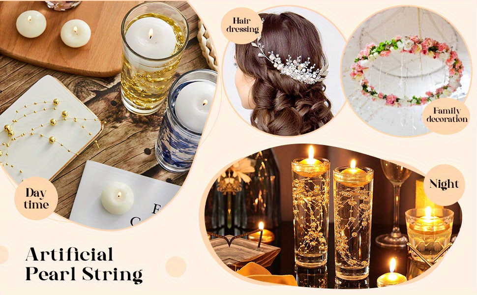 Artificial Pearl String For Floating Candle Faux Pearls - Temu
