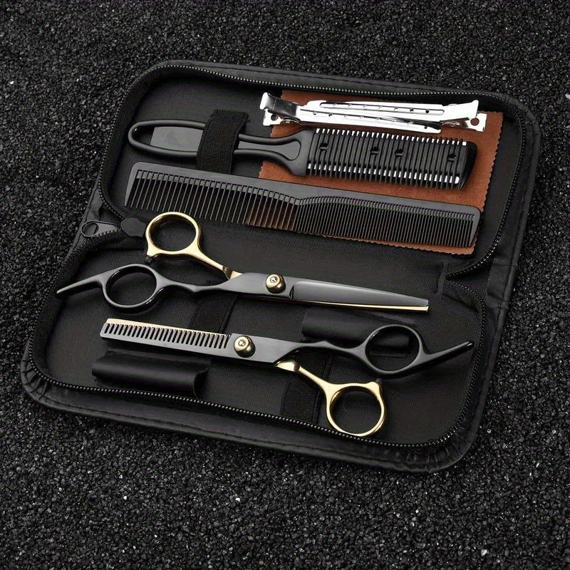 professional hair cutting scissors set stainless steel straight scissors thinning scissors tools barber salon hairdressing shears for family barber salon use friendsgifts details 0