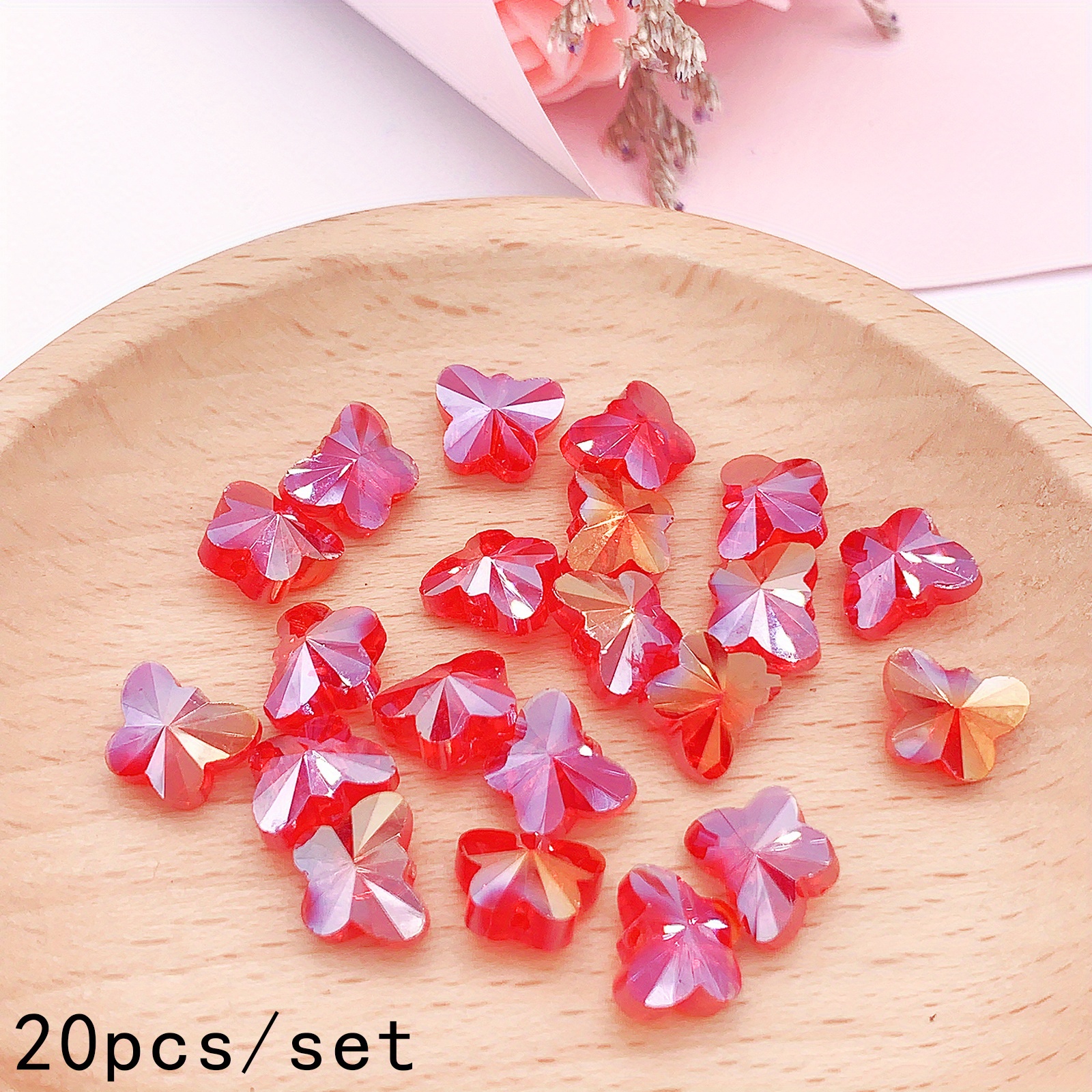 Pink Butterfly Glass Beads, 14mm by Bead Landing®