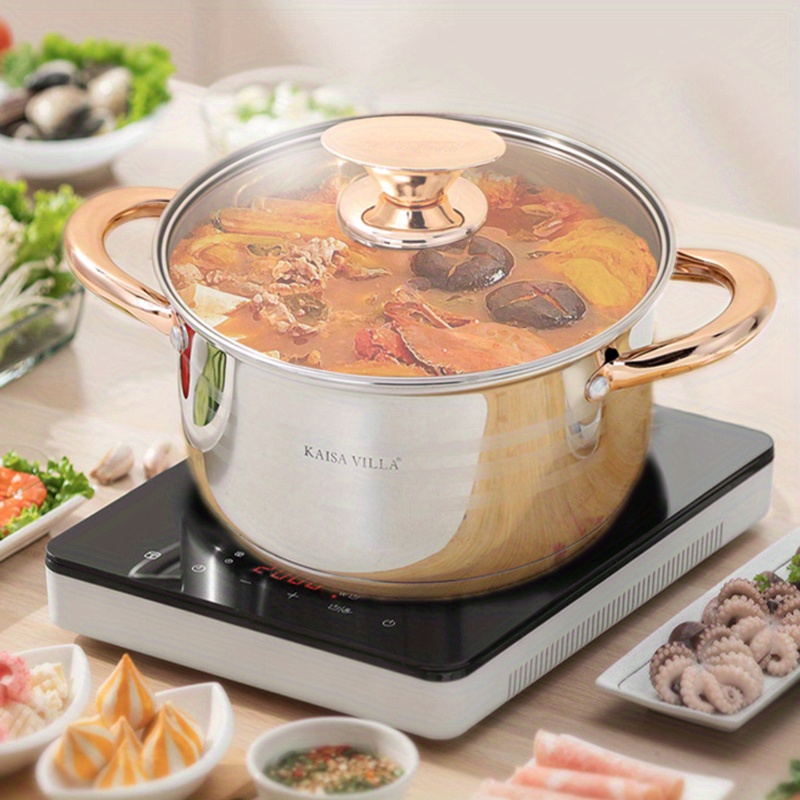 1pc soup pot high end boutique stainless steel small soup pot double eared stew   pot dessert pot for making pasta western food steak sauce   ramen details 1