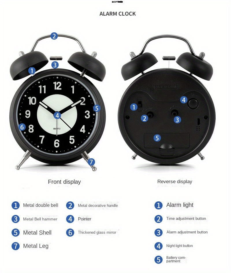 Elegante reloj despertador junto a la lámpara en la mesa manso para  despertar