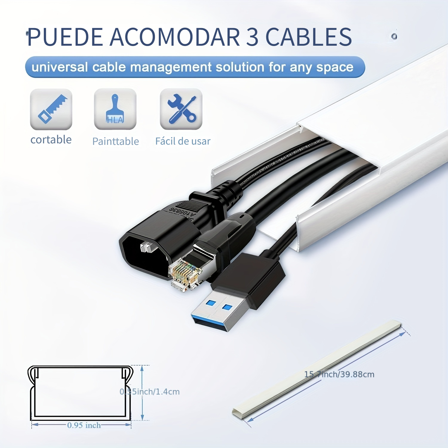 1 Juego Cubierta Cable Pasillo Corrector Cable Pintable - Temu Chile