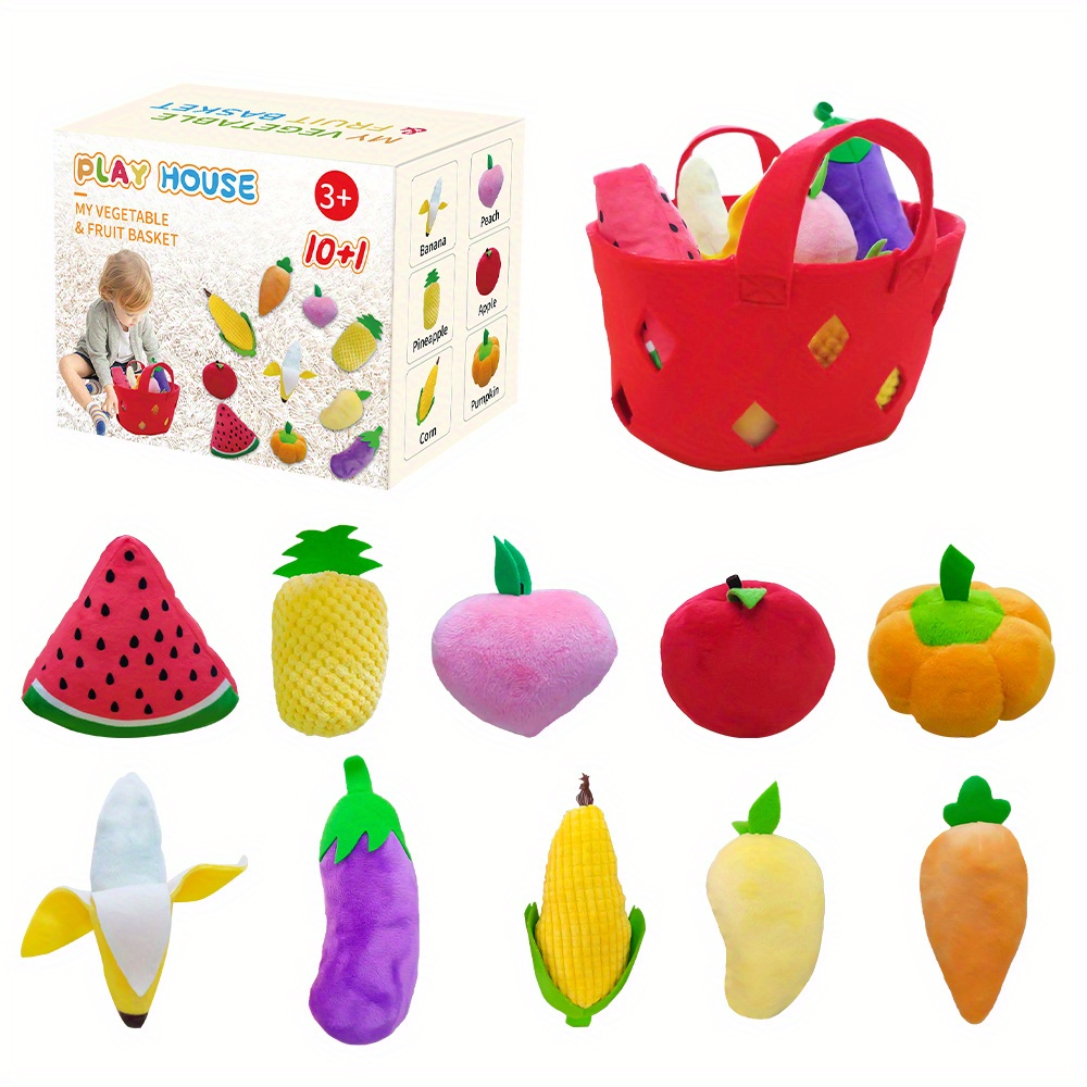 Toy fruits shop and vegetables basket