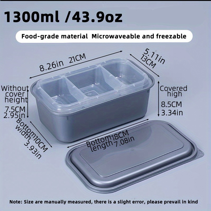 Stainless Steel Eco Lunch Box, Leak Proof, 3 Compartment, 35 Oz or 1000 ml  [Plastic free]