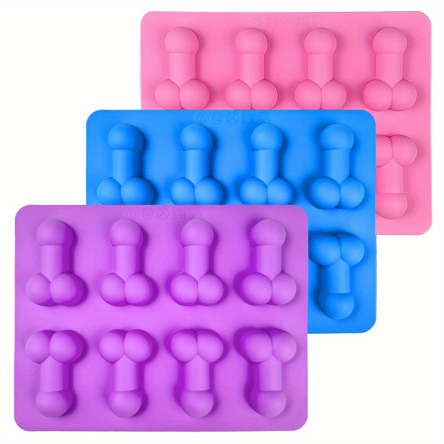 3pcs Silicone Molds for Baking & Ice Cubes