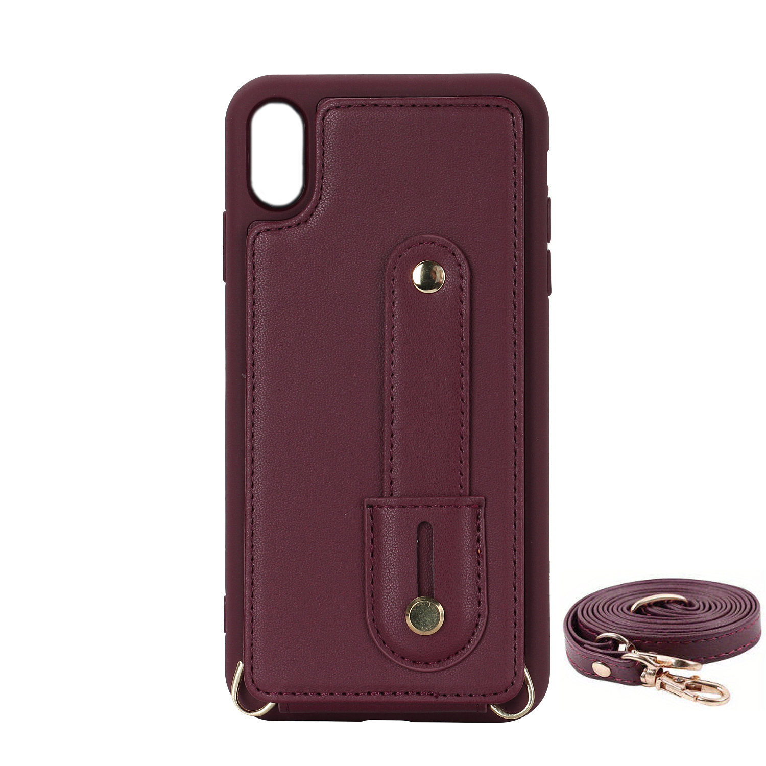 For iPhone 15 14 13 12 11 Pro Max XR Luxurry Leather Wallet Crossbody Strap  Case