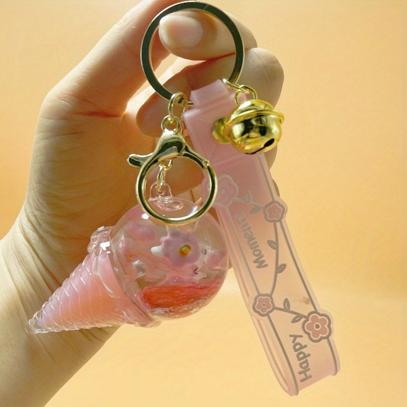 Ice Cream Unicorn Floating Bottle Keychain For Student - Temu