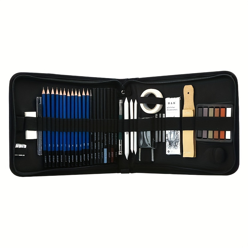 Sketch Pencil Set - Sketching Drawing Kit, Wood Pencil Bags For