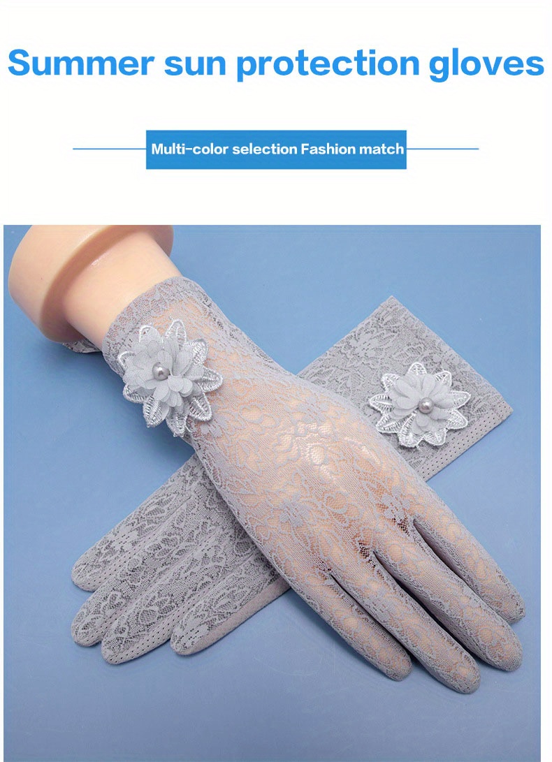 Sunblock Lace Gloves Women's Cycling Thin Touch Screen - Temu