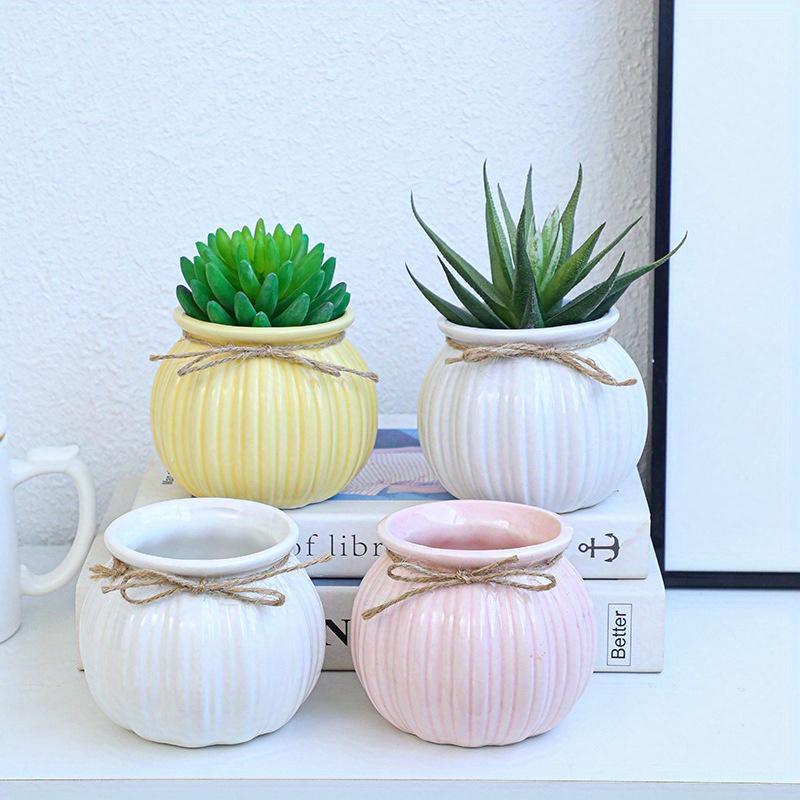 Simple Glazed Ceramic Flowerpot Ideal For Growing Succulents - Temu United  Arab Emirates