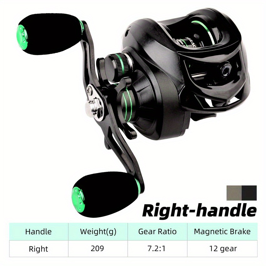 High-Speed Baitcasting Fishing Reel - Left/Right Hand Retrieve - 7.2:1 Gear  Ratio - Ideal for Saltwater and Freshwater Fishing