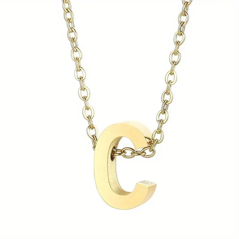 High Quality Women Initial Letter Necklace Gold Charm Pendant Jewelry