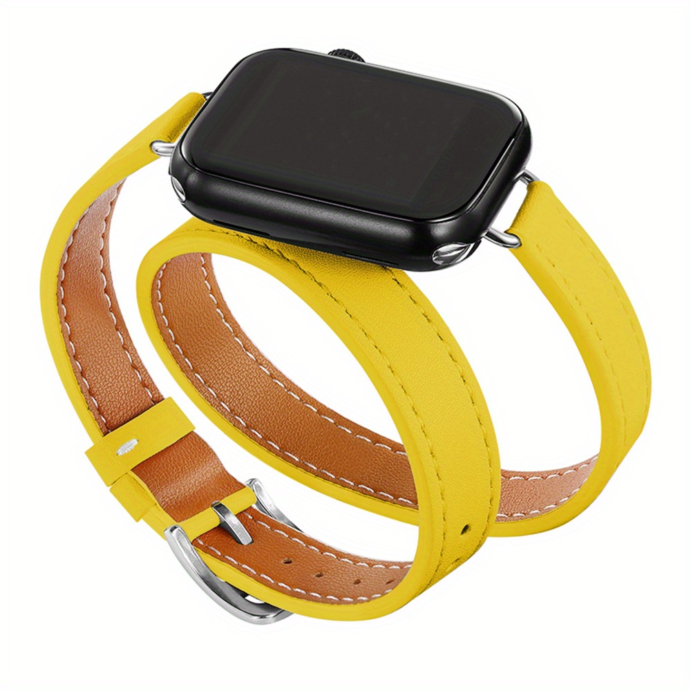 Double Tour Leather Watch Strap For Watch Ultra Band Series 8 7 6