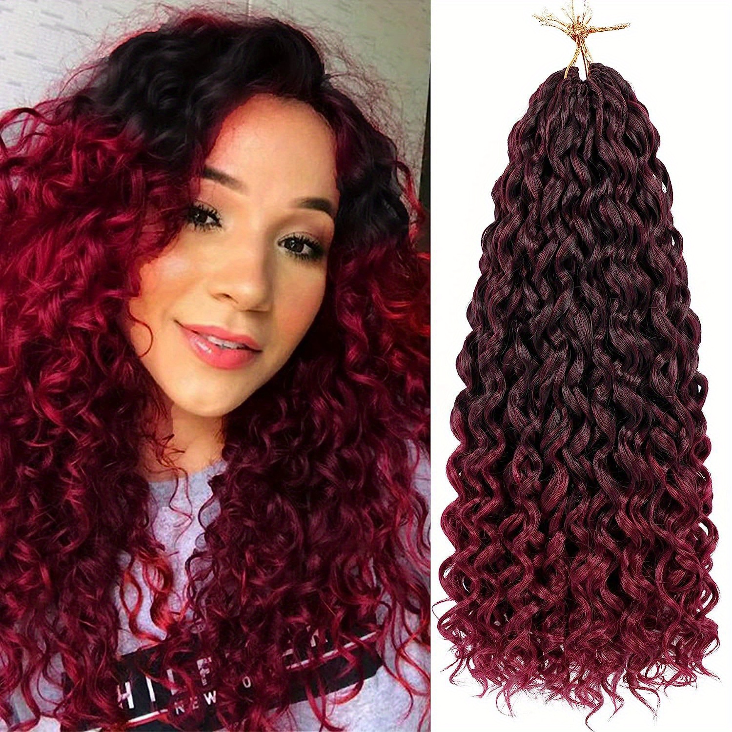 Go Go Curly Synthetic Ombre Wave Strands Crochet Braids Hair - Temu Canada