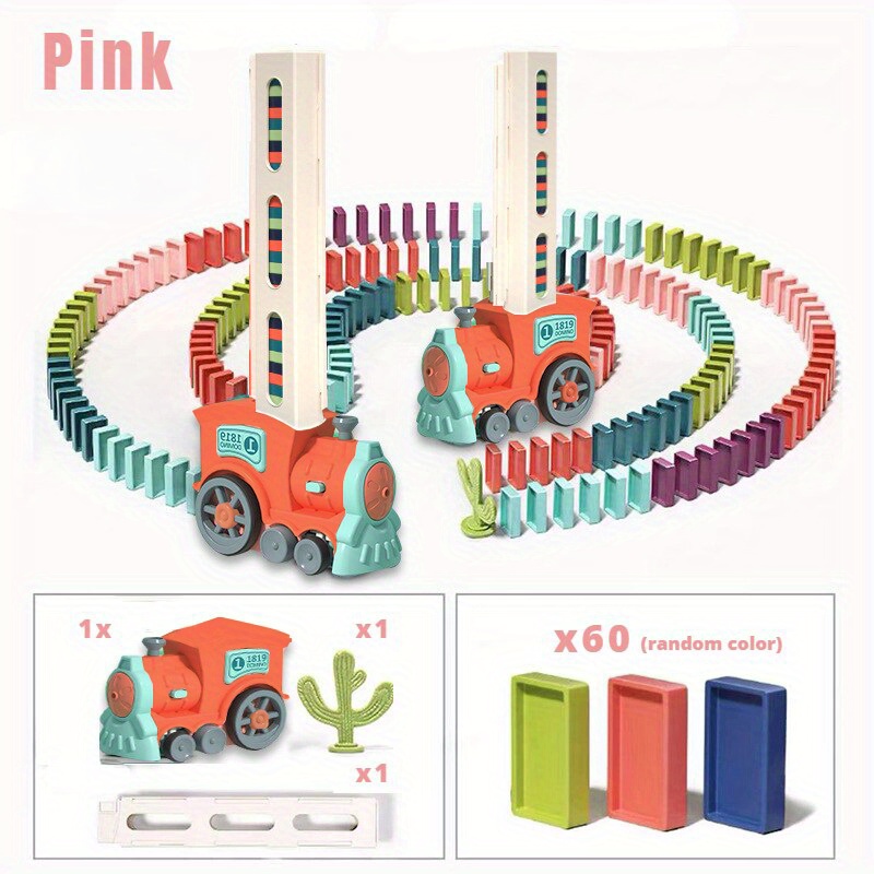 Domino Train Toys for Girls 3+ Year Old: Kids Stacking Dominoes Games -  Montessori Toy Toddler 3-5 Boys ages 4-8 - Interactive Autism Fine Motor