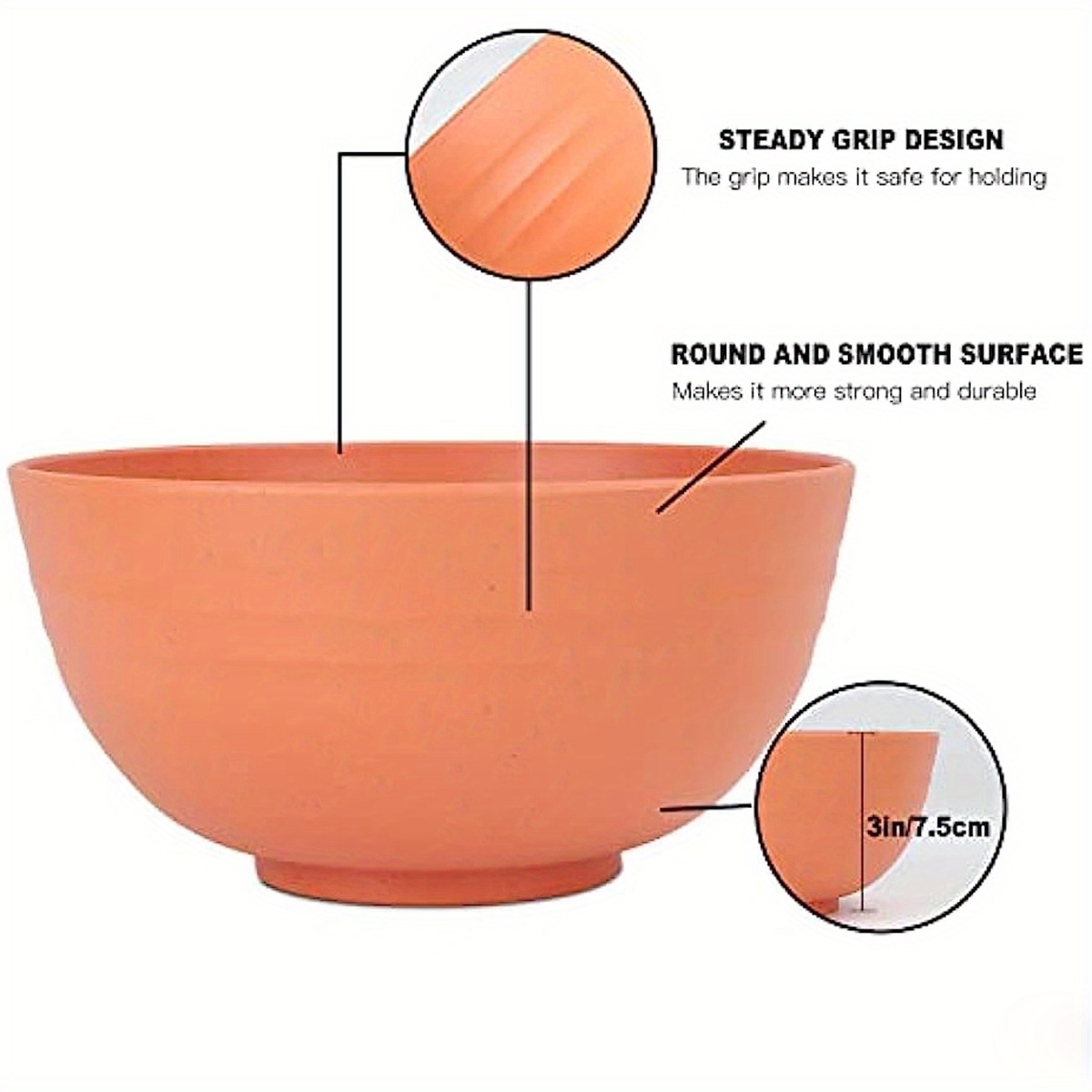 Unbreakable Wheat Straw Bowls Cereal Bowls Reusable Food Temu