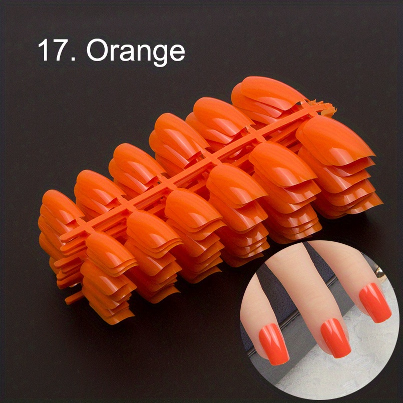 Pure Color Fake Nails Per Bag Short Nails Round Square Full - Temu