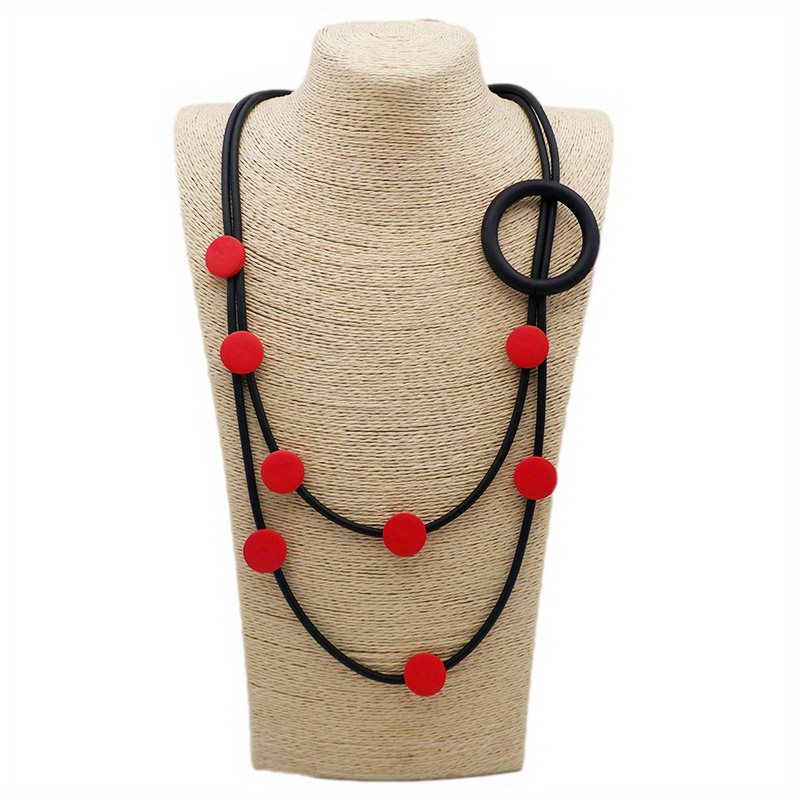 Paparazzi red wooden on sale necklace