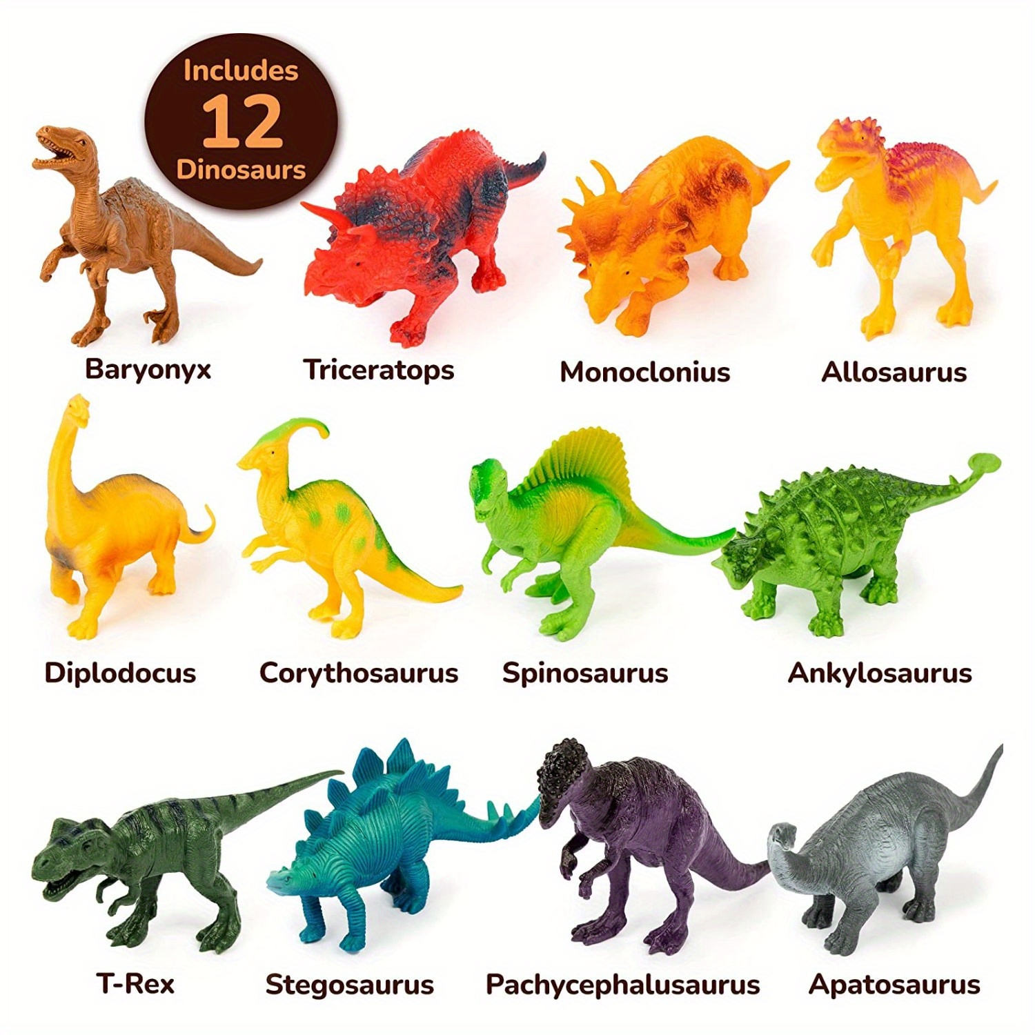 12個の大きな恐竜のおもちゃ（17.78cm）＆子供向けの恐竜のおもちゃ-リアルな咆哮を伴うインタラクティブな恐竜の音声ブック-子供向けの恐竜のおもちゃのインタラクティブなセット3歳以上、幼児向けのおもちゃ恐竜（マットなし）