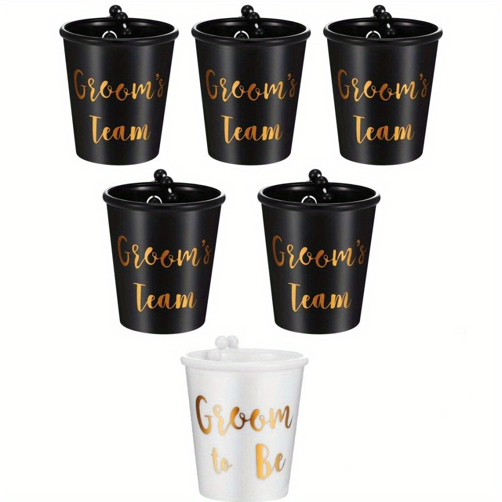 Stainless Steel Black Shot Glasses With Chain, Reusable Whiskey Glasses,  Metal Cups For Hanging Wedding Party Carnival Deer Party, Party Supplies,  Drinkware Accessories - Temu