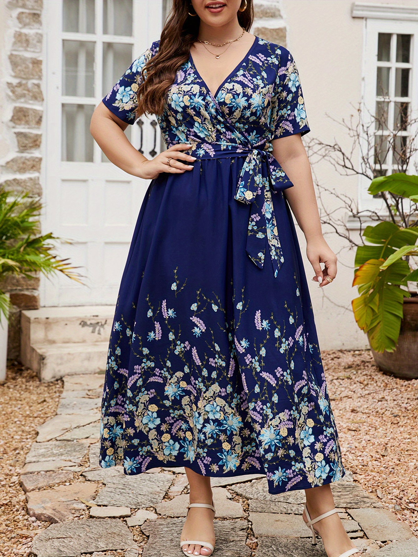 robe longue taille robe portefeuille à Temu Switzerland