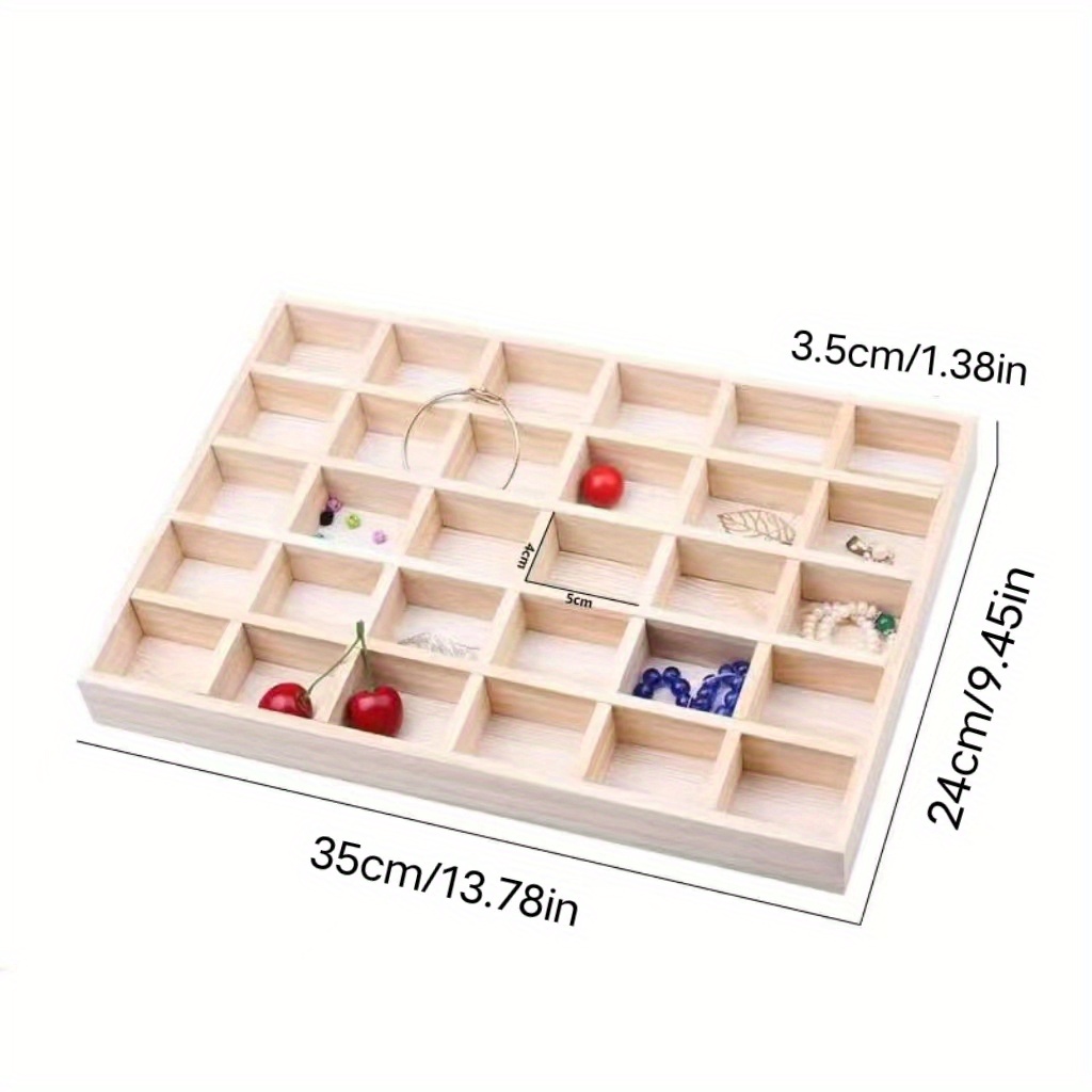 Solid Wood Jewelry Display Tray 4 30 Compartments Jewelry Temu