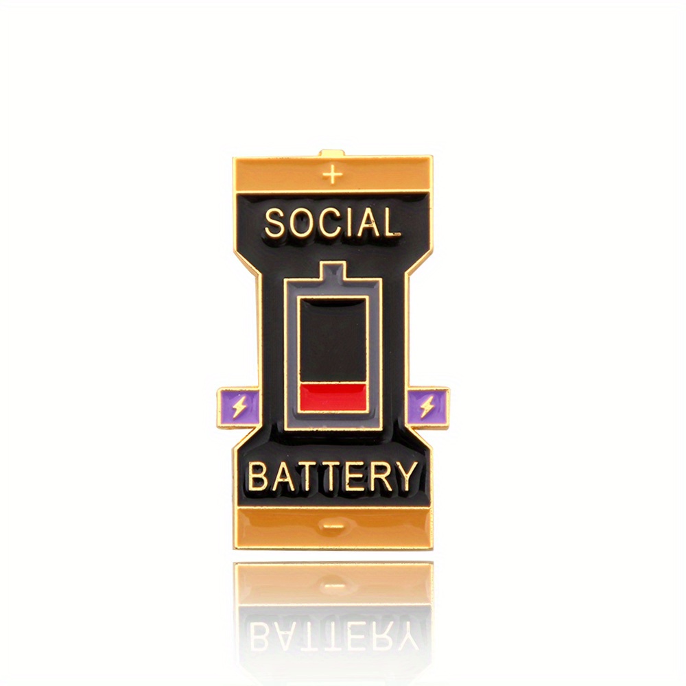 Emotional Management Brooch  Social Battery Pin Buckle A - Temu