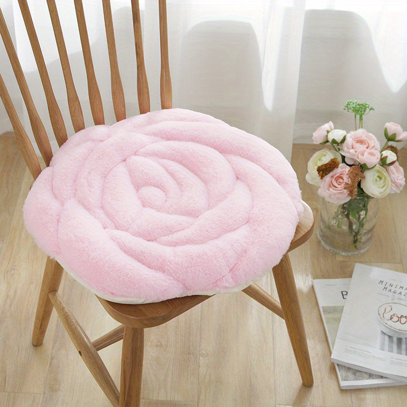 Rose Love Heart Print Chair Cushion Thicken Chairs Padding Soft Breathable  for Dining Students Stool Office Lazy Pad Decoration