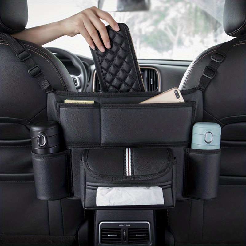Car Seat Storage Bag Storage Net Bib Inner Front Rear Chair - Temu