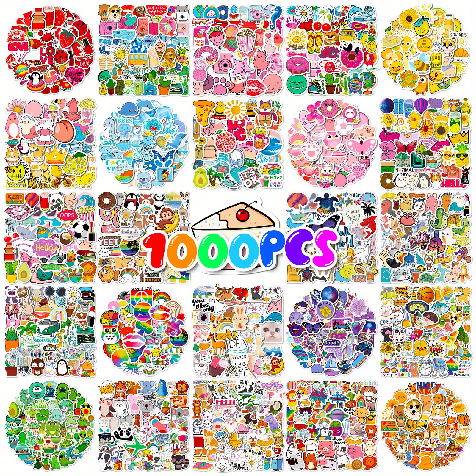 1000PCS Bulk Stickers for Kids, Stickers for Water Bottles, Vinyl Stickers  for T