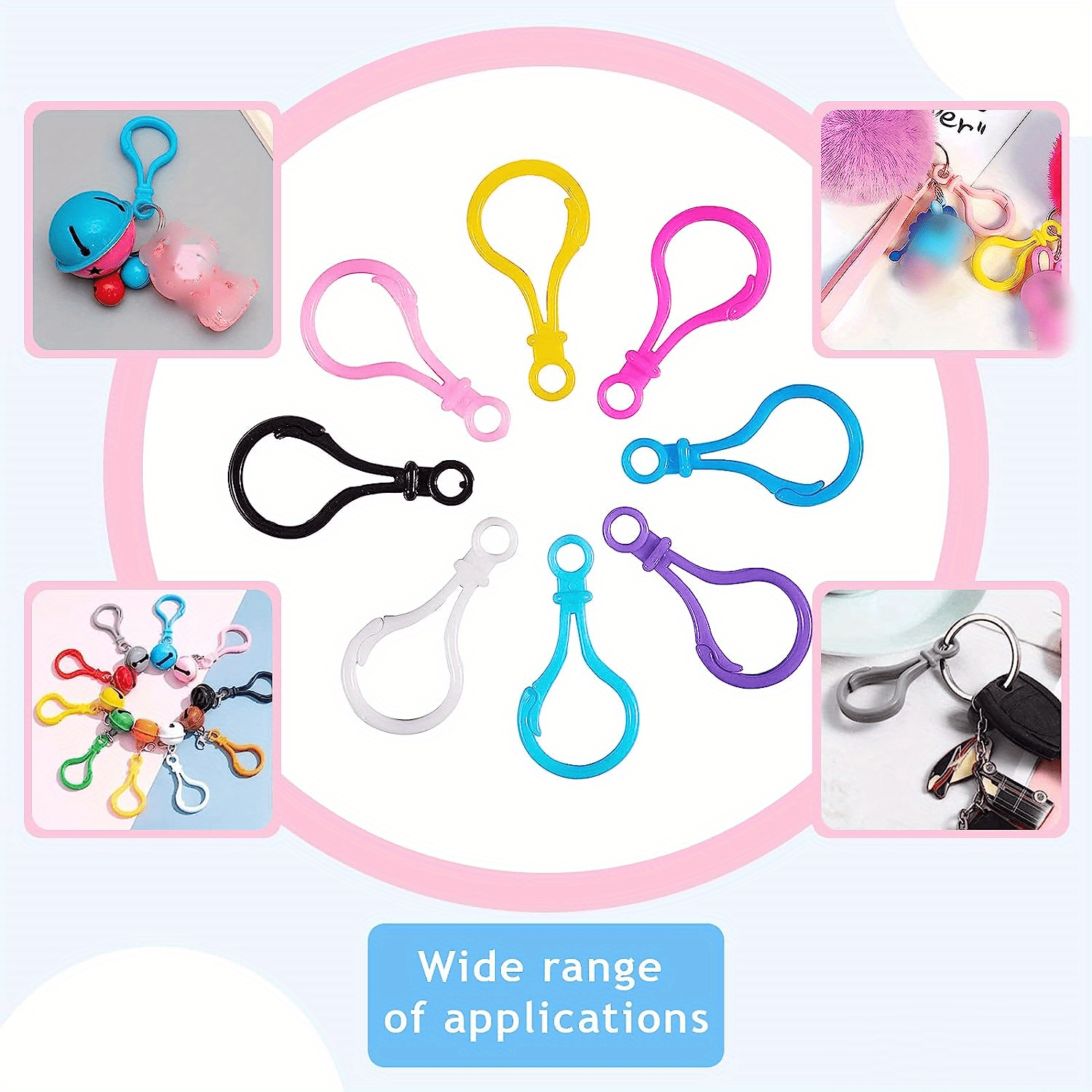  Sasylvia 500 Pcs Plastic Lobster Clasps Colorful Lanyard Clips  and Hooks Snap Lobster Claw Clasps for Keychains Mixed Colors Plastic  Keychain Clip for DIY Keyrings Hanging Ornaments, 1.97 x 0.98 Inch