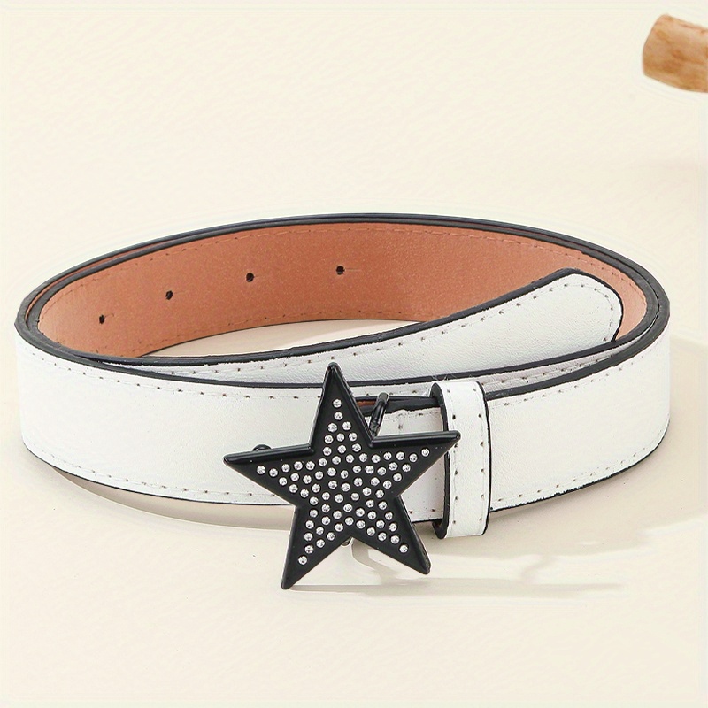 Pu Leather Rhinestone Belt Y2k Hip Hop Crocodile Grain - Temu