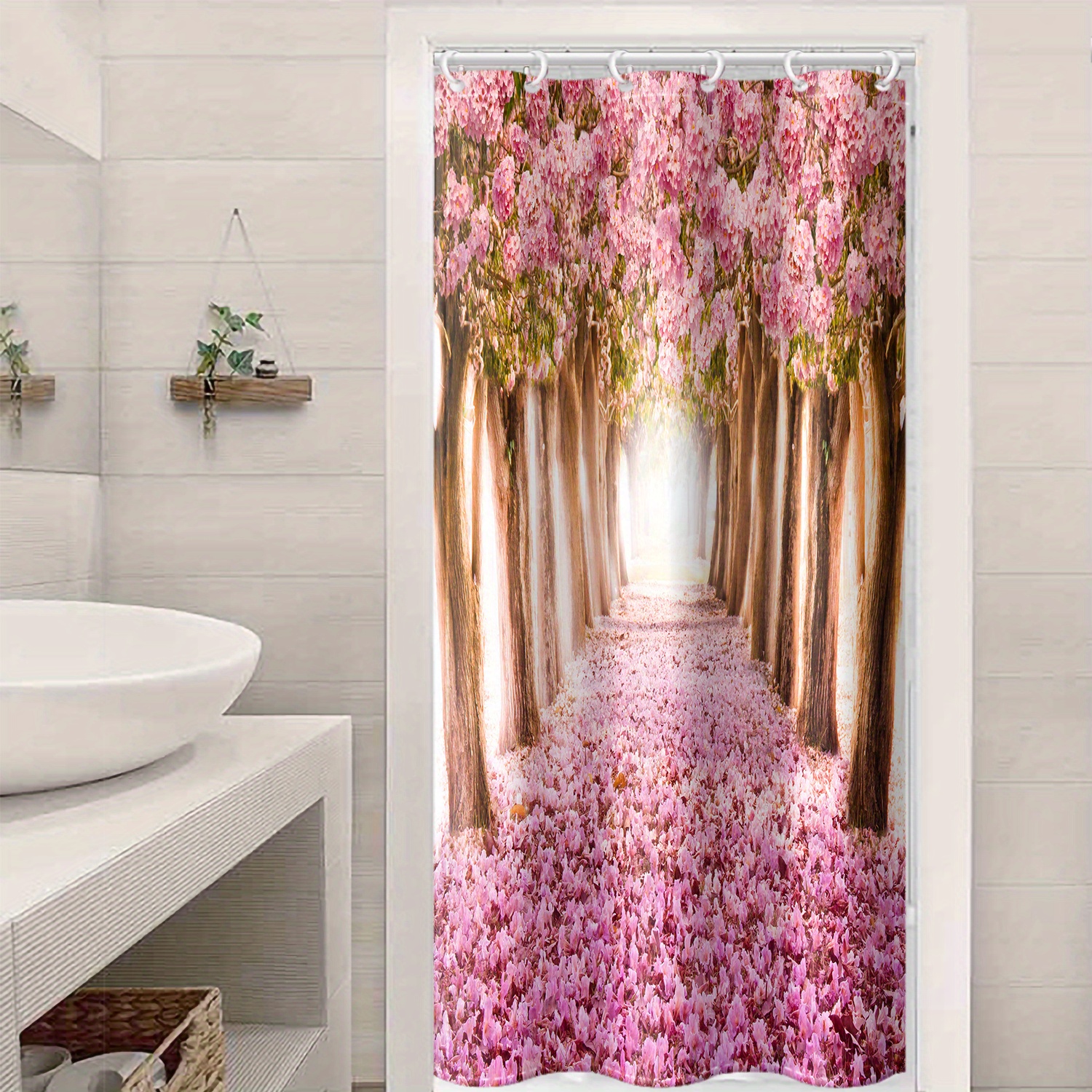 Floral Bathroom Curtain Decoration Curtain Dream Woods - Temu